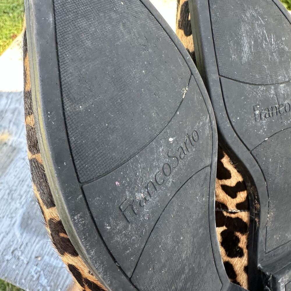 Franco Sarto Leopard Print Calf Hair Pointed-Toe Loafers Size 8 M Womens 825 - Picture 15 of 16
